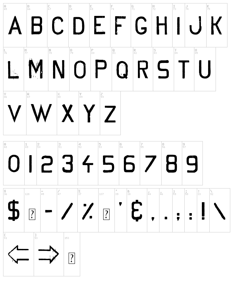 No Silly Walk There font map